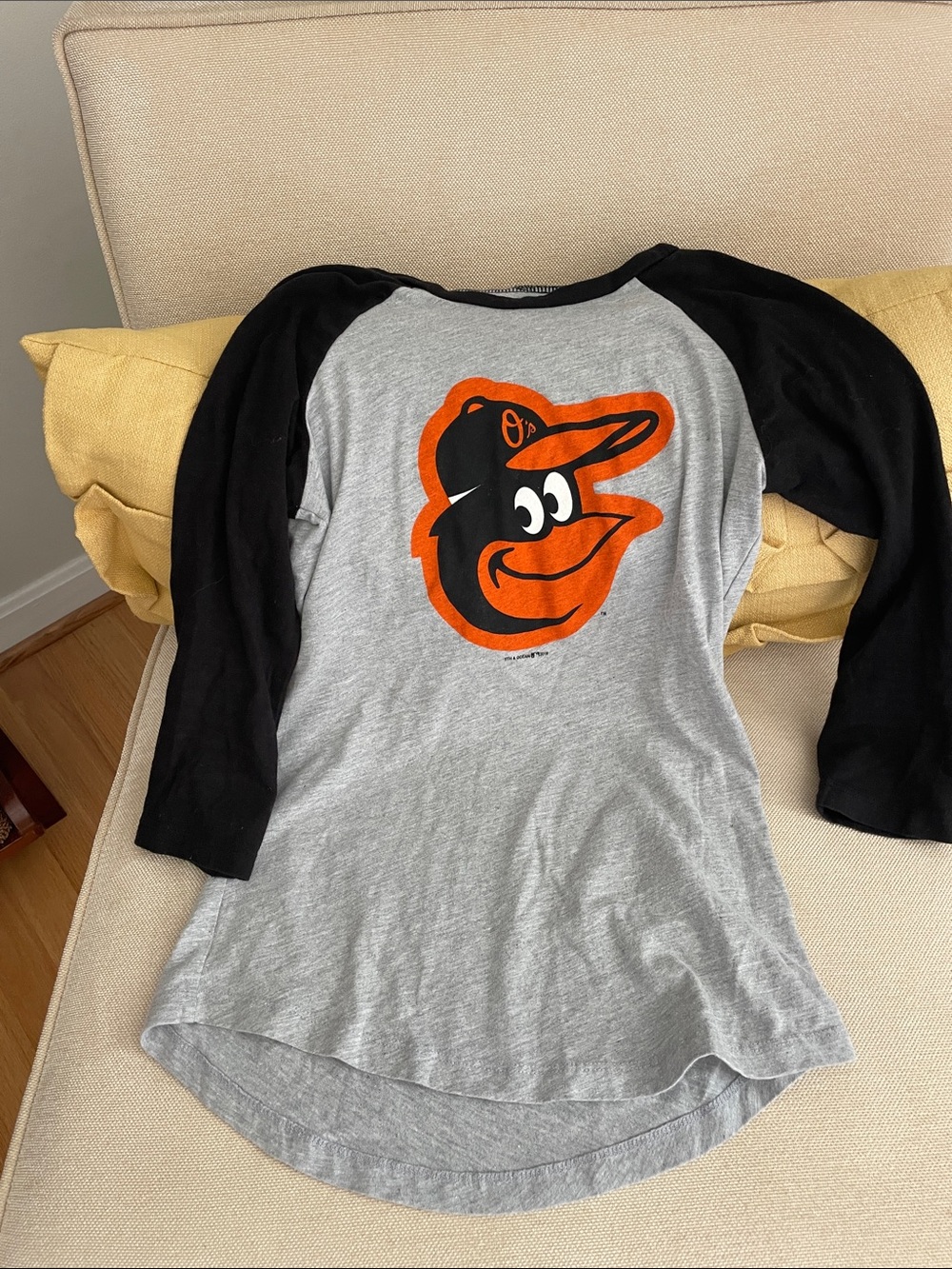 Baltimore Orioles MLB 3/4 Sleeve Tee Shirt XS Oriole Bird Logo